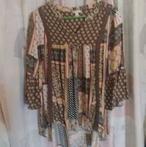 TOP Mix Boho Print V-Neck main image 0